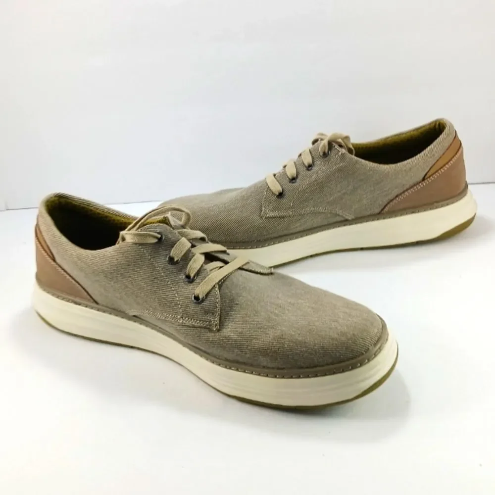 Skechers Moreno-Ederson Casual Canvas Lace-Up Oxford Sneaker Shoe Mens 13 Tan...